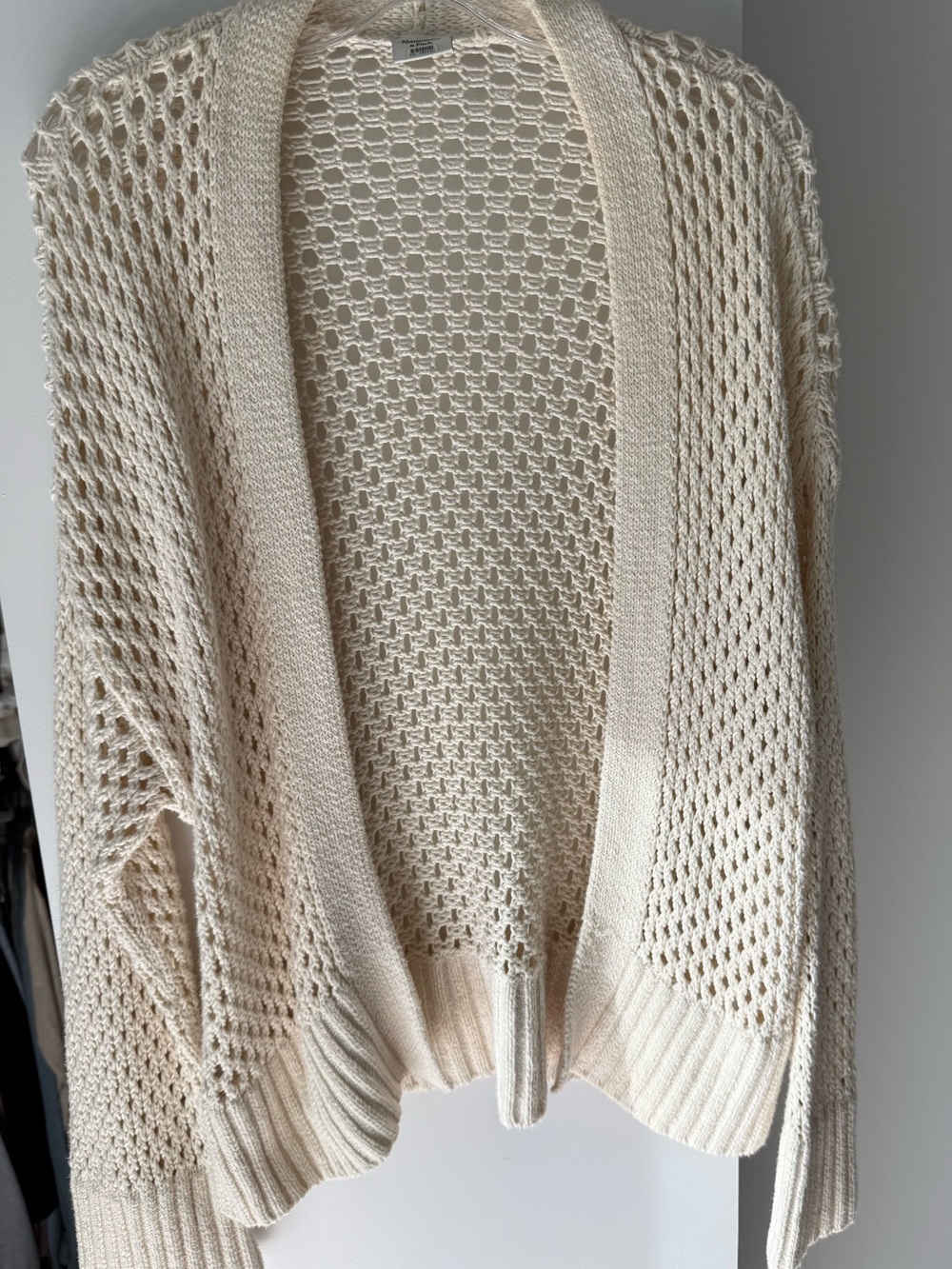 Abercrombie & Fitch Cream Open-Weave Cardigan